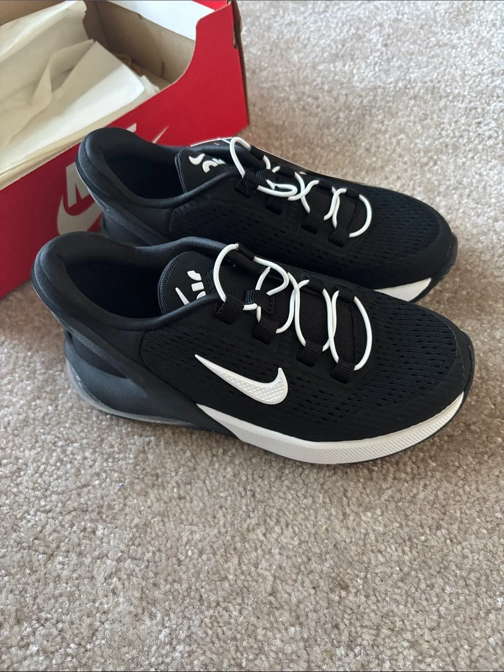 Nike Kids Black and White Athletic Running Shoes